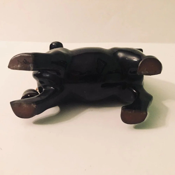 Vtg Redware Cow Sugar Bowl with Lid 5.5 Inch  Long Figurine - Picture 10 of 16